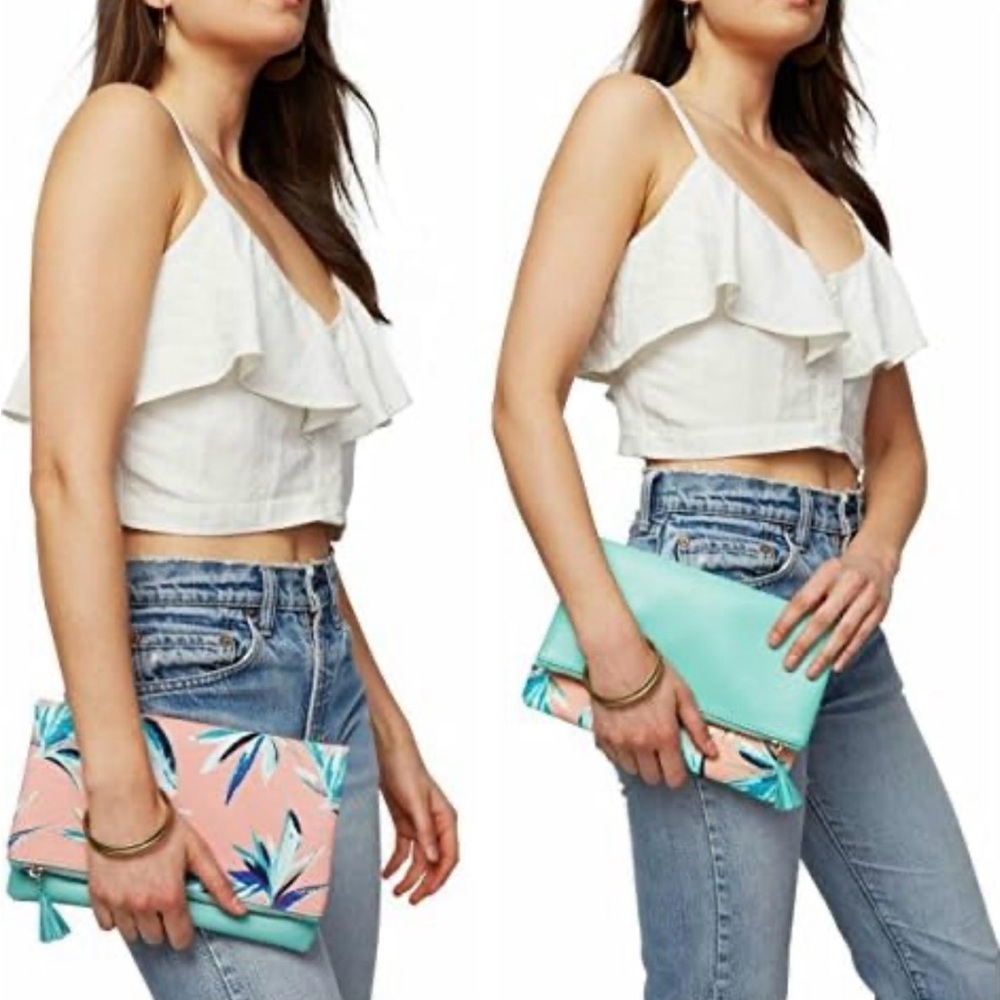 Rachel Pally Reversible Foldable Clutch NWOT🌴